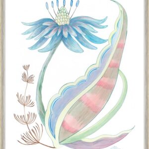 Seasational-seaweed-flower-coastal-art-print-by-Allison-Cosmos